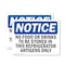Signmission No Food Or Drinks To Be Stored In This Refrigerator, 14 in W x Rectangle, Plastic OS-2PACK-NS-P-1014-L-14618 - alternate 1